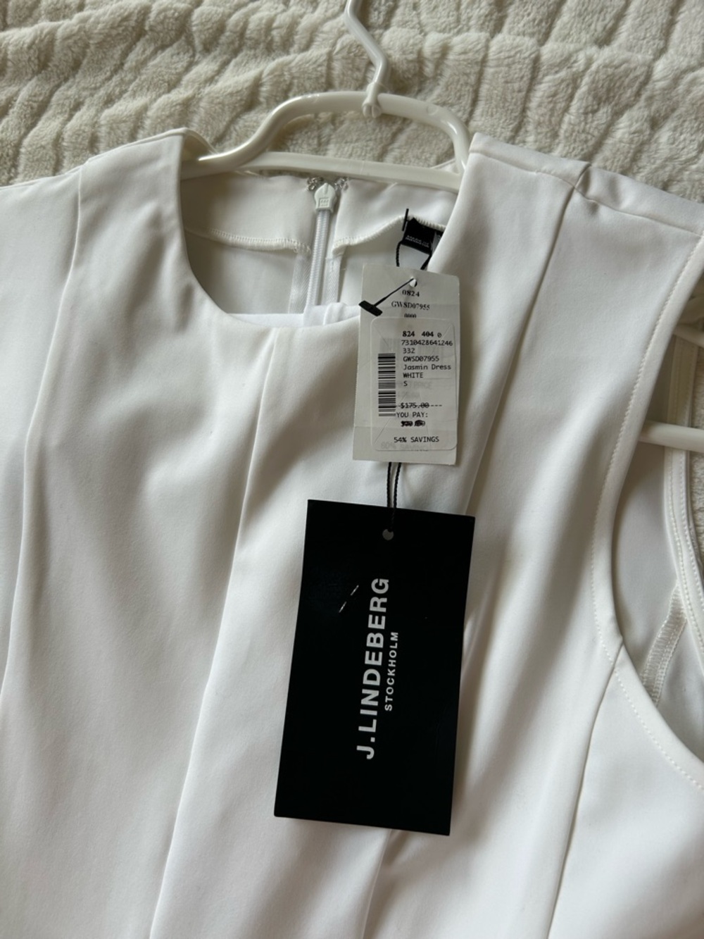 J.Lindeberg NWT Jasmine White Sleeveless A-Line Dress Sz Small w/ undershot golf - Picture 2 of 9